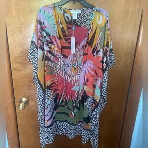 BLEU ROD BEATTIE UP LET'S GET LOUD CAFTAN SWIMSUIT COVER UP